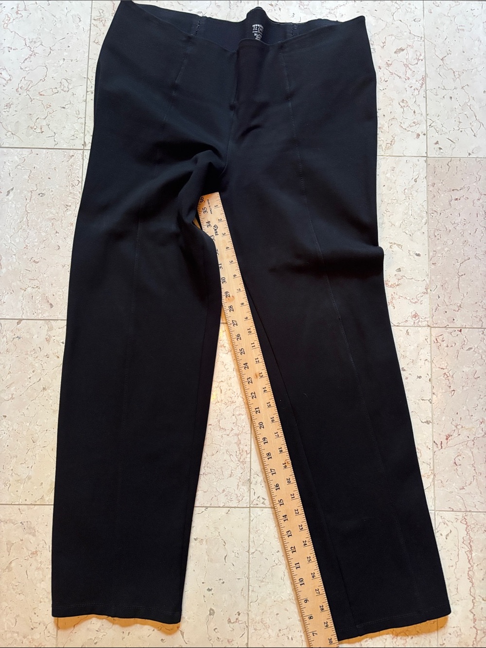Women's Black Stretch Straight-Leg Trousers